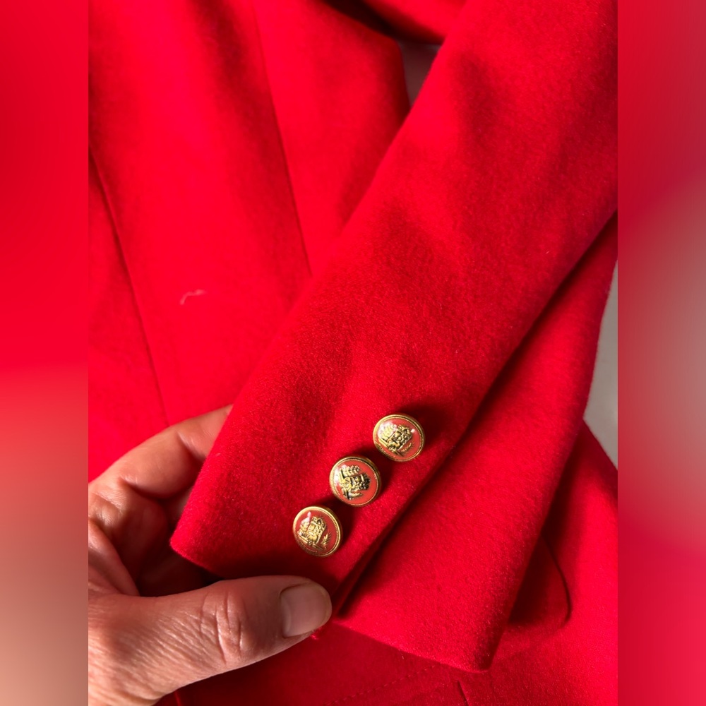 Pendleton Red Blazer Jacket 100% Virgin Wool Sz 1… - image 8